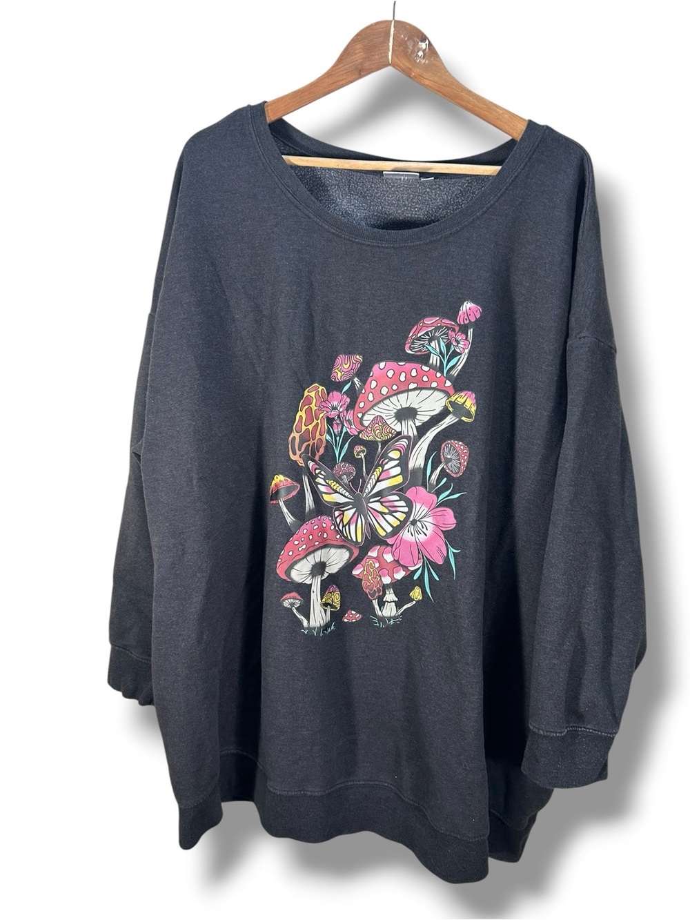 Torrid Charcoal Mushroom Classic Fit Super Soft Sweatshirt Size 5X